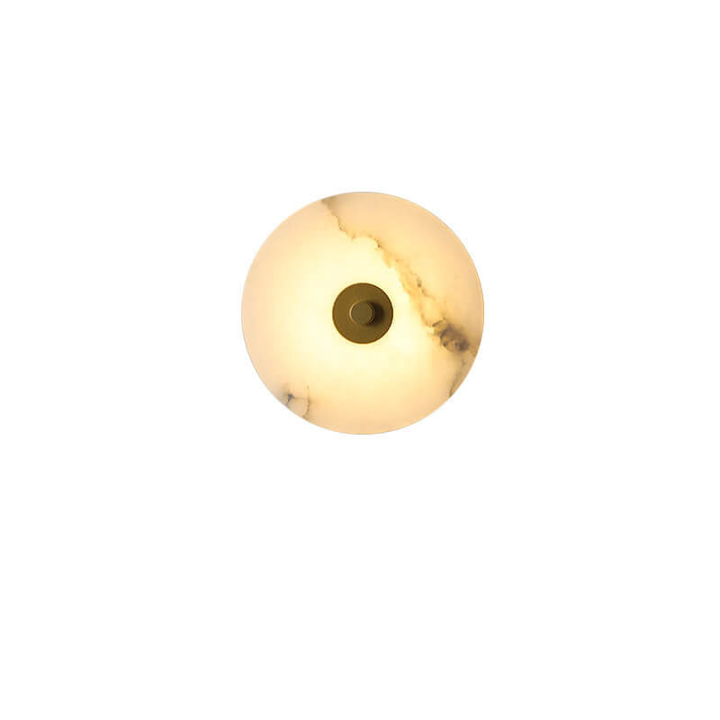 Modern Luxury Round Marble Iron LED Wall Sconce Lamp