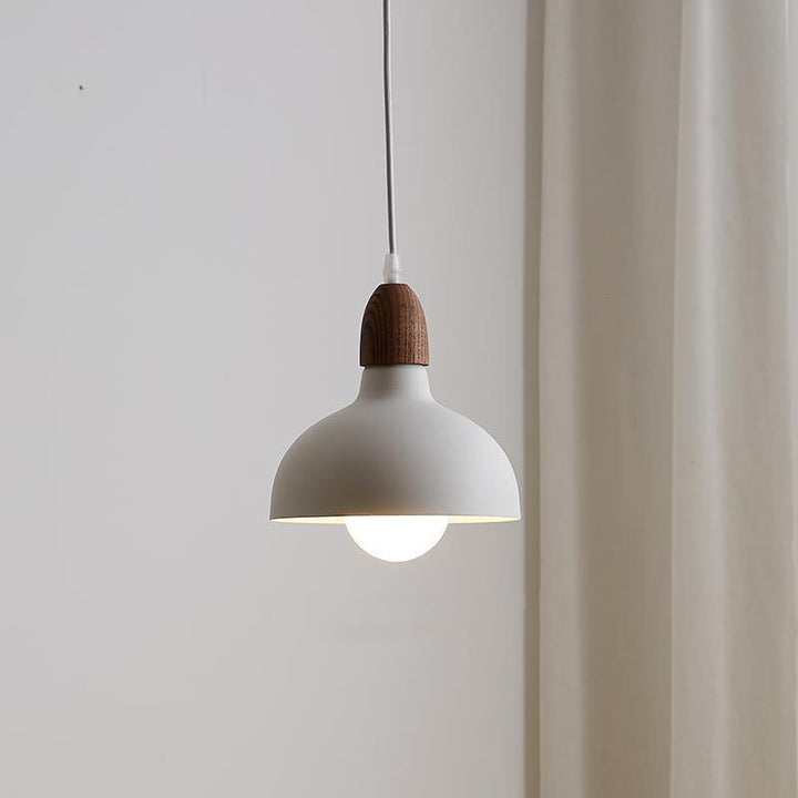 Traditionelle japanische Pendelleuchte aus massivem Holz mit runder Kuppel und Metall-Hardware, 1-flammig, für das Wohnzimmer 