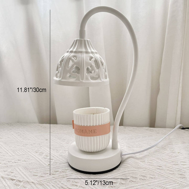 Lámpara de mesa de cera derretida de 1 luz de metal con diseño redondo hueco estilo europeo 