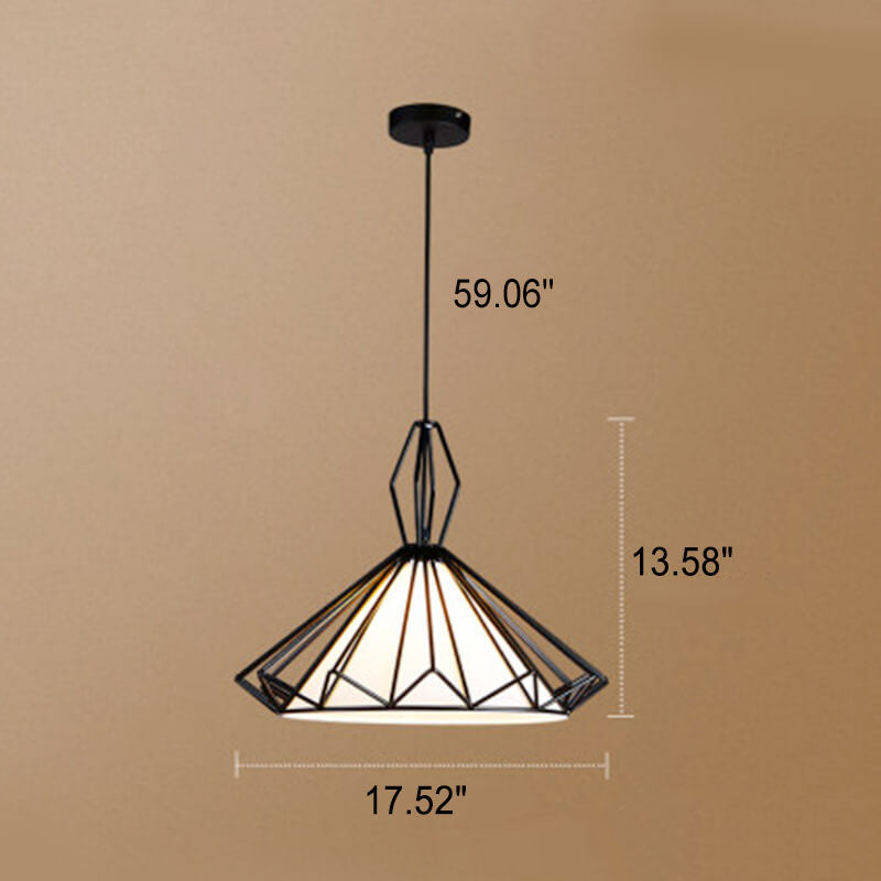 Nordisch minimalistisches reines schwarzes Eisenrahmen-PVC 1-Licht-Pendelleuchte 