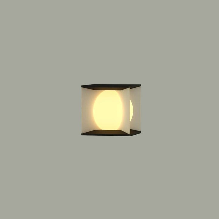 Modern Simplicity Square Acrylic Ball Design Post Head LED Patio Waterproof Landscape Light For Outdoor