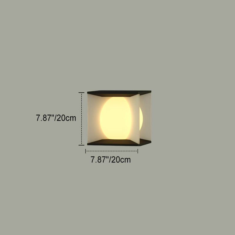 Modern Simplicity Square Acrylic Ball Design Post Head LED Patio Waterproof Landscape Light For Outdoor
