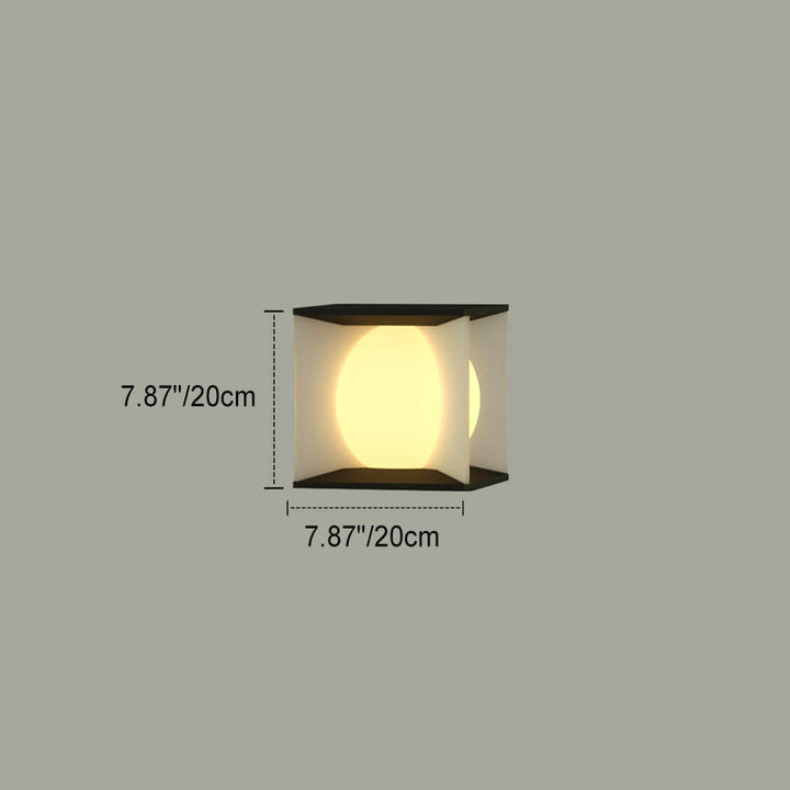 Modern Simplicity Square Acrylic Ball Design Post Head LED Patio Waterproof Landscape Light For Outdoor