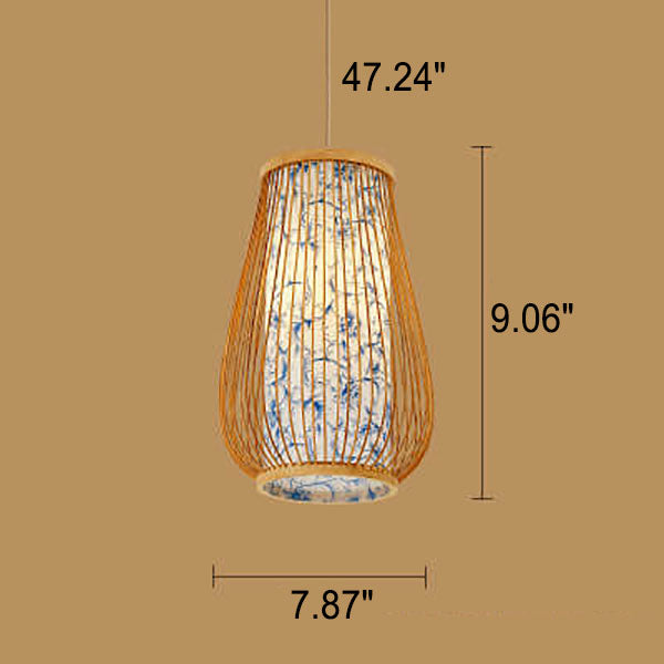 Modern Chinese Bamboo Weaving Gourd 1-Light Pendant Light