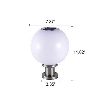 Solar LED Stainless Steel Acrylic Round Head Courtyard LED Path Lamp