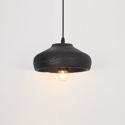 Nordic Vintage Black Dome Resin 1-Light Pendant Light