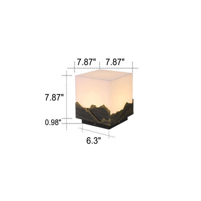 Modernes chinesisches quadratisches Solar-Landschaftswasserdichtes Pfosten-Kopf-Landschaftslicht im Freien