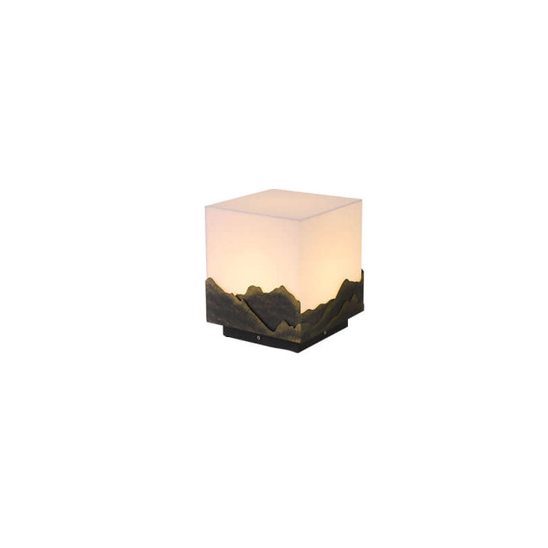 Contemporary Creative Solar Square Landscape Outdoor Waterproof Post Head Landscape Light