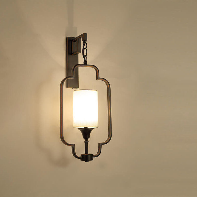 Lampe Applique Murale 1 Lumière avec Cadre en Fer et Tissu Classique Moderne 