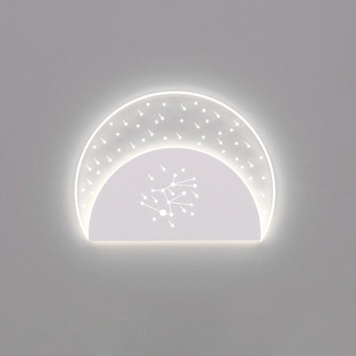 Creative Blue Overlapping Stitching Semicircle Design LED Wall Sconce Lamp