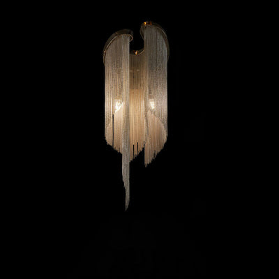 Modern Creative Tassel Aluminum Metal 2-Light Wall Sconce Lamp