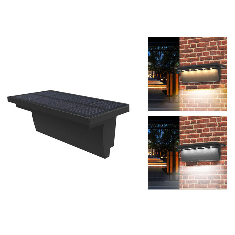 Modern Solar Step Geometry Outdoor Waterproof LED Patio Wall Sconce Lamp