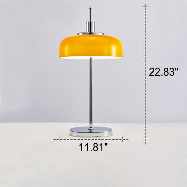 Nordic Vintage Orange Eisen Glas 3-Licht Tischlampe 