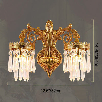 Vintage Tiffany gefärbte florale Glaskuppel 1-Licht Wandleuchte Lampe 