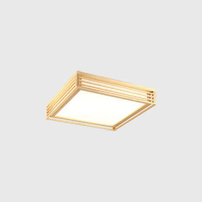 Nordic Solid Wood Square LED Japanese Tatami Flush Mount Ceiling Light