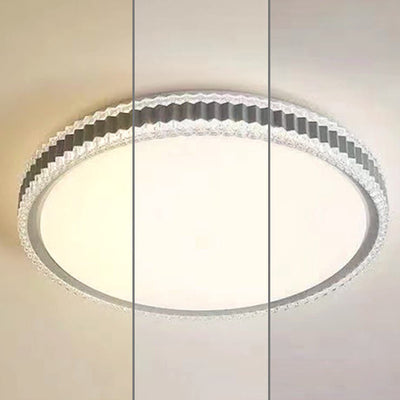 Nordic Light Luxury Crystal Round LED Flush Mount Light