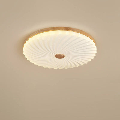 Modern Log Pleated Star Effect Round LED Flush Mount Ceiling Light