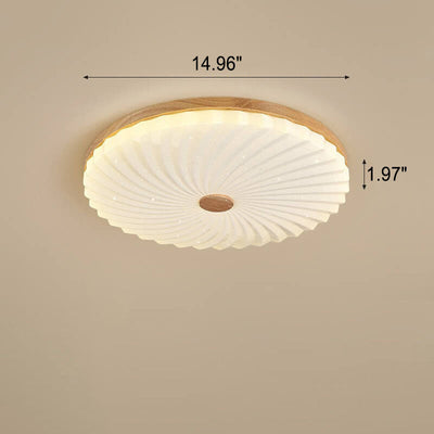 Modern Log Pleated Star Effect Round LED Flush Mount Ceiling Light