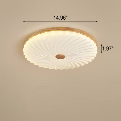 Moderne runde LED-Deckenleuchte mit Log-Plissee-Sterneffekt 