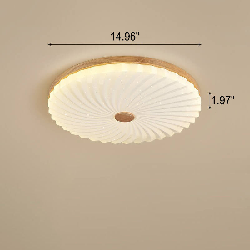 Modern Log Pleated Star Effect Round LED Flush Mount Ceiling Light