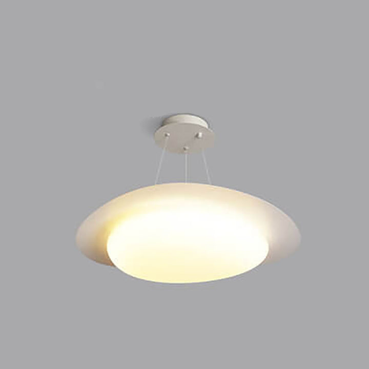 Moderne minimalistische weiße Kieselstein-Acryl-Eisen-LED-Pendelleuchte für das Wohnzimmer 