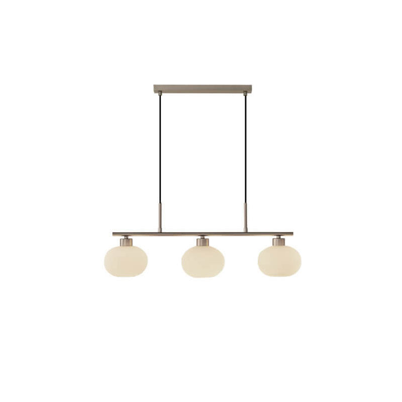 Nordic Long Light Luxury Glass Dome Shade 3-Light Chandelier