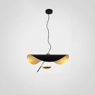 Italian Creative Lotus Leaf Shade Electroplated Iron LED Art Pendant Light