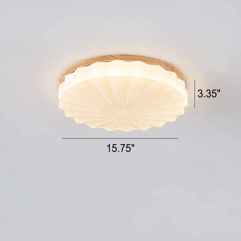 Japanische minimalistische runde Holz-Acryl-LED-Unterputzbeleuchtung 