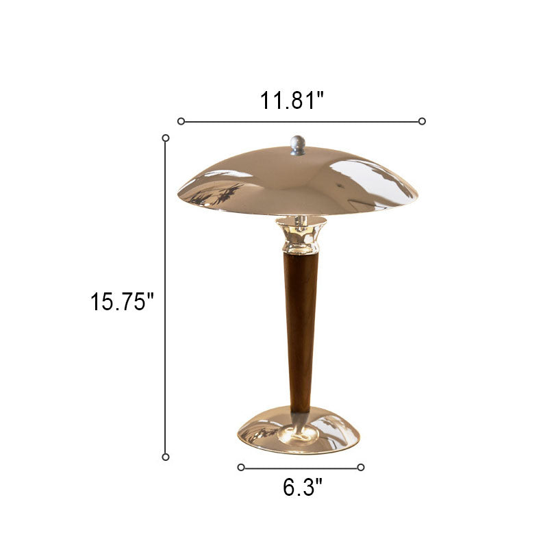 Japanische Wabi-Sabi-Tischlampe aus einfarbigem Metall mit 1 Leuchte 