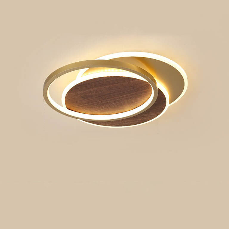 Nordic Modern Wrought Iron Circular LED Flush Mount Lighting