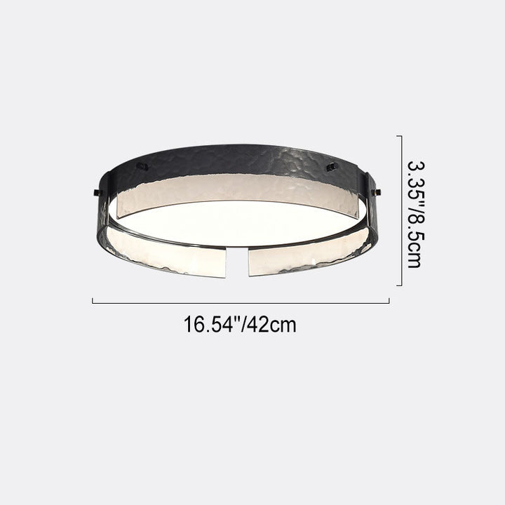 Plafonnier LED encastré en cuivre et verre à tambour rond noir minimaliste moderne 