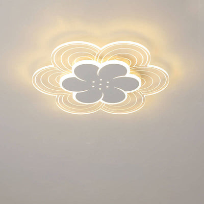 Modern Acrylic Simple Double Layer Flower Design LED Flush Mount Light