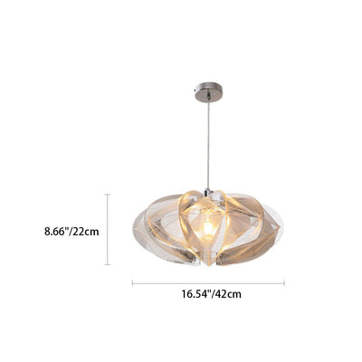 Modern Eclectic Fish Silk Thread Winding Stainless Steel Frame Oval 1-Light Pendant Light for Living Room