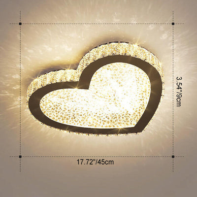 Lustre Plafonnier LED en Cristal en Acier Inoxydable Minimaliste Moderne 