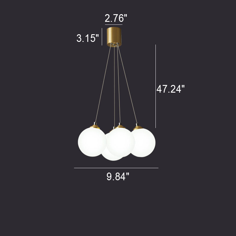 Nordic Light Luxury Glasballon Messing 4/5/7 Licht Kronleuchter 