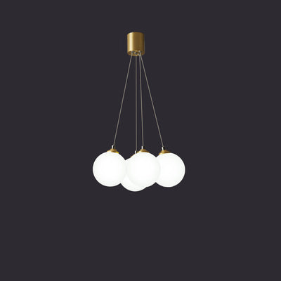 Nordic Light Luxury Glass Balloon Brass 4/5/7 Light Chandelier