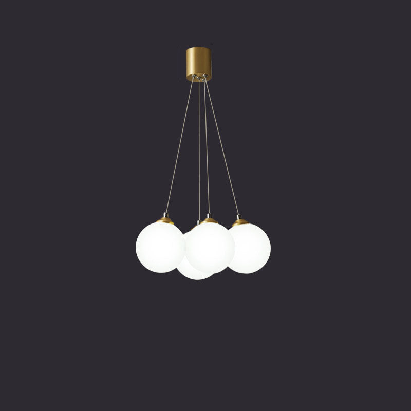 Nordic Light Luxury Glasballon Messing 4/5/7 Licht Kronleuchter 