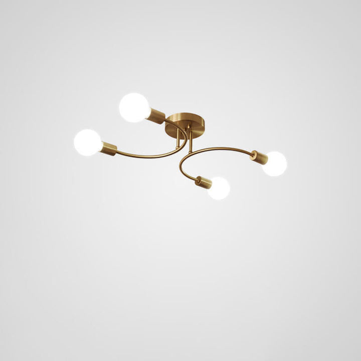 Modern Luxury Round Magic Bean Ring Iron 4/6/8-Light Semi-Flush Mount Ceiling Light For Living Room
