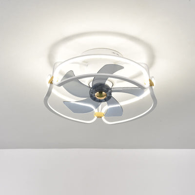 Modern PVC Acrylic Shade Optional LED Flush Mount Ceiling Fan Light