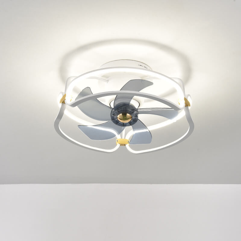 Modern PVC Acrylic Shade Optional LED Flush Mount Ceiling Fan Light