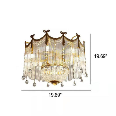 French Luxury Crystal Tassel Bead Design  6/7/9 Light Chandelier