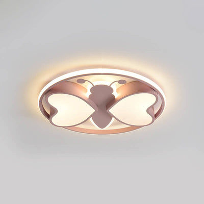 Creative Cartoon Butterfly Round LED  Flush Mount Ceiling Light