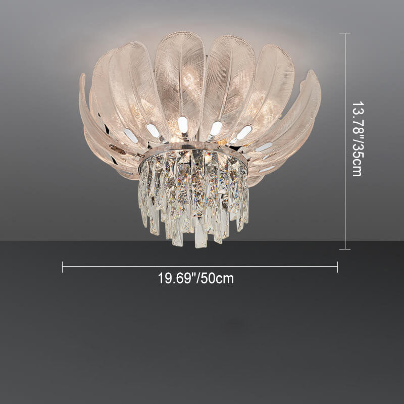 Lustre de plafond encastré en verre cristal de luxe européen moderne 9/12/16 lumières 