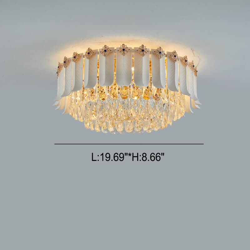 European Light Luxury Crystal 8/12 Light Unterputz-Deckenleuchte 