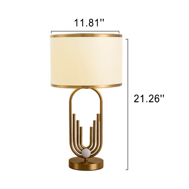 Europäische Stoff-Metallringbasis 1-Licht-Tischlampe 
