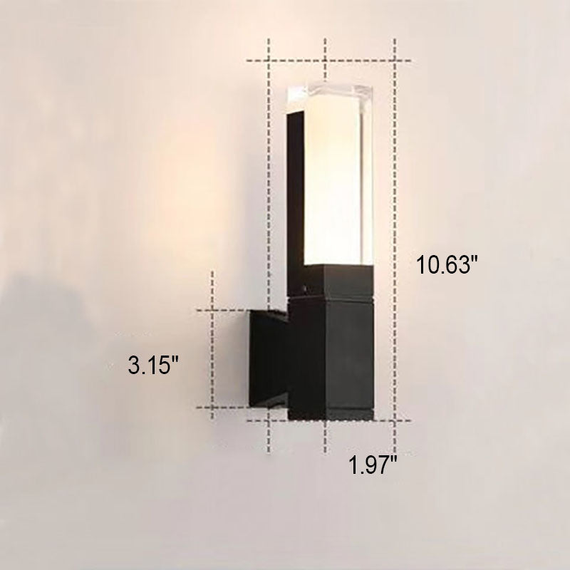 Outdoor Modern Waterproof Rectangular Column LED Wall Sconce Lamp