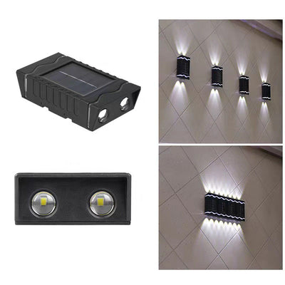 ضوء حائط خارجي مقاوم للماء مصنوع من البلاستيك LED شمسي بتصميم عصري بسيط 