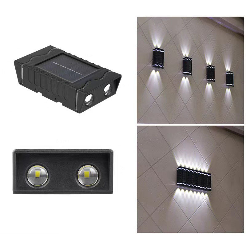 ضوء حائط خارجي مقاوم للماء مصنوع من البلاستيك LED شمسي بتصميم عصري بسيط 