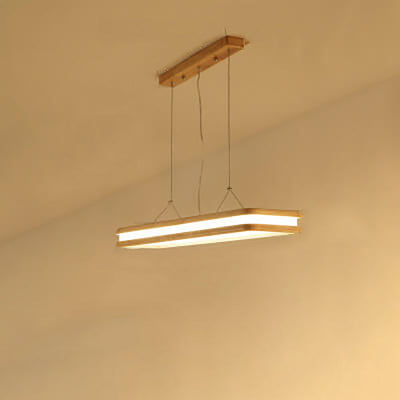 Nordischer, minimalistischer, rechteckiger, hohler LED-Kronleuchter mit Insellicht