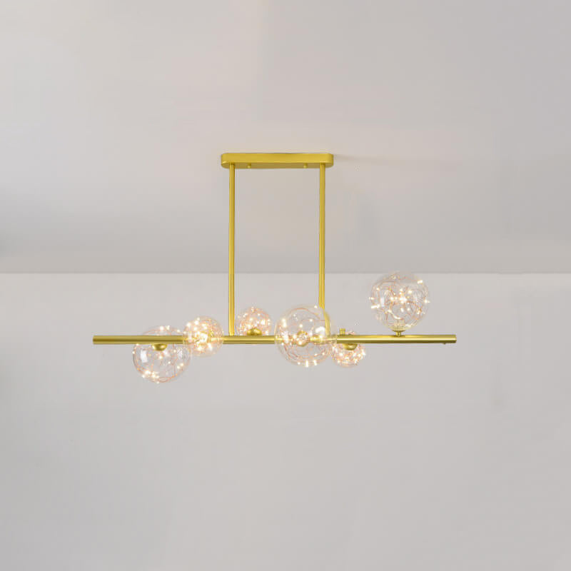 Nordic Creative Magic Bean Golden Strip Island Light 6/8/10 Light LED Kronleuchter 